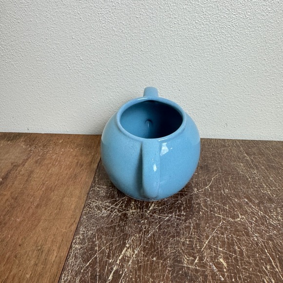 Vintage MCM Ceramic Light blue Slanted Sugar Bowl with handles - Picture 8 of 8